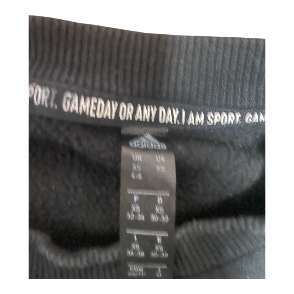 Adidas Black Crewneck Sweater Athletic Casual - Picture 3 of 6